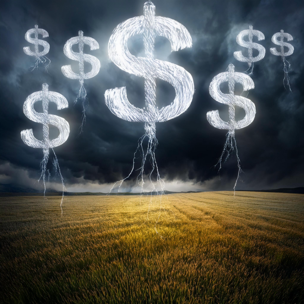 image of Storm Clouds with dollar signs