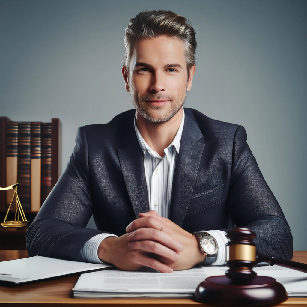 lawyer sitting at his desk